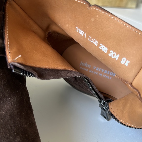 John Varvatos sueded brown 9.5M hand made in Italy harness Chelsea boots main image 7